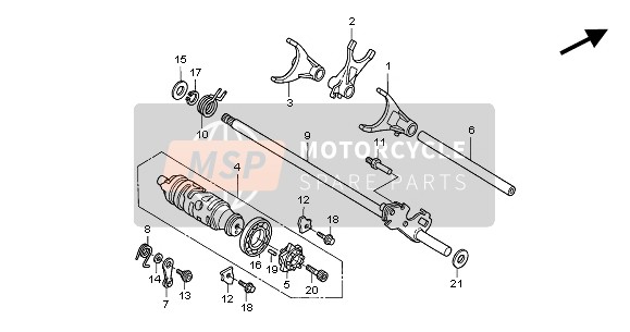 Honda CBR1100XX 2004 IngranaggioShift Drum per un 2004 Honda CBR1100XX