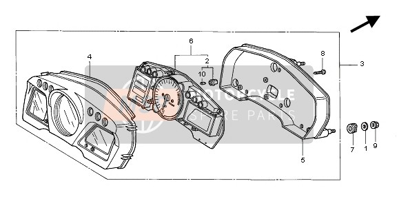 Honda CBR1100XX 2004 TACHOMETER (KMH) für ein 2004 Honda CBR1100XX