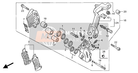 FRONT BRAKE CALIPER (L.)