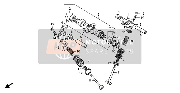 Honda CB250 1996 Arbre À Cames & Soupape pour un 1996 Honda CB250