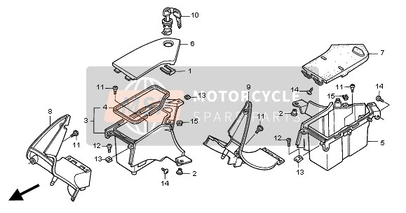 Honda NT650V 2004 Tasca carenatura per un 2004 Honda NT650V