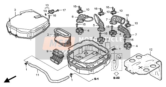 Honda ST1300A 2004 AIR CLEANER for a 2004 Honda ST1300A