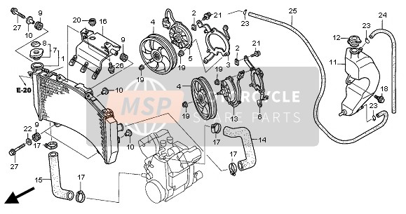 Honda ST1300A 2004 Radiateur pour un 2004 Honda ST1300A