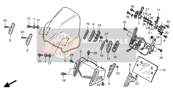 Honda ST1300A 2004 Parabrezza per un 2004 Honda ST1300A