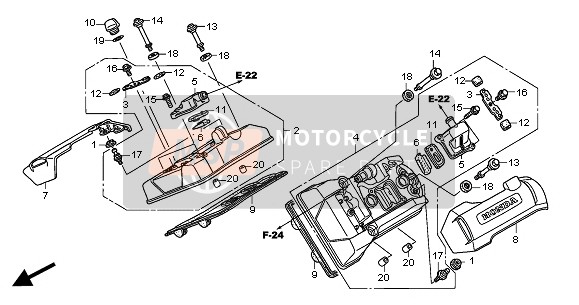 Honda ST1300 2004 Le couvre-culasse pour un 2004 Honda ST1300