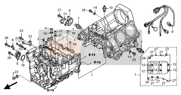 Honda ST1300 2004 CRANKCASE for a 2004 Honda ST1300