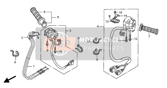 Honda ST1300 2004 SWITCH & CABLE for a 2004 Honda ST1300