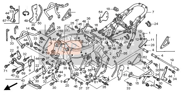 Honda ST1300 2004 Cuerpo del marco para un 2004 Honda ST1300