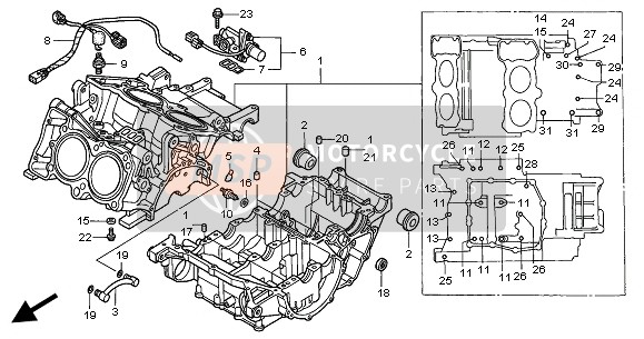 Honda VFR800 2004 CRANKCASE for a 2004 Honda VFR800