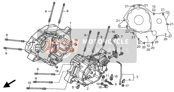 Honda VT125C 2004 CRANKCASE for a 2004 Honda VT125C