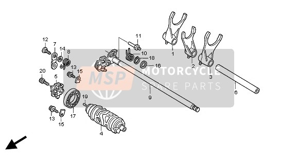 Honda VT125C 2004 GEARSHIFT DRUM for a 2004 Honda VT125C