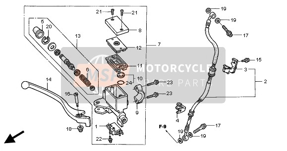 Honda VT125C 2004 HAUPTBREMSZYLINDER VORNE für ein 2004 Honda VT125C