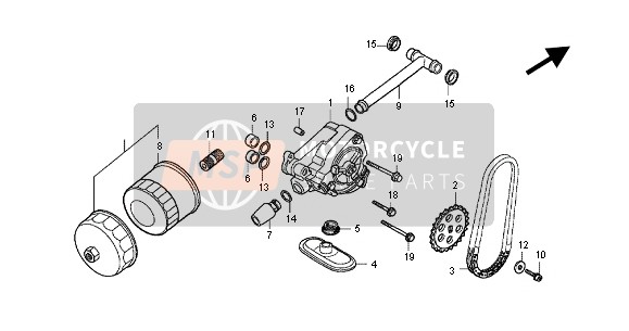 15134MR1000, Sprocket, Oil Pump Driven (27T), Honda, 0