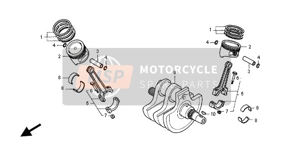 Honda VT750C 2004 CRANKSHAFT for a 2004 Honda VT750C