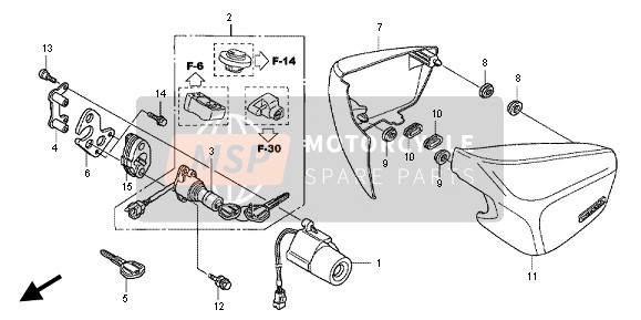 90107KR3630, Durchschlagschraube 6mm, Honda, 0