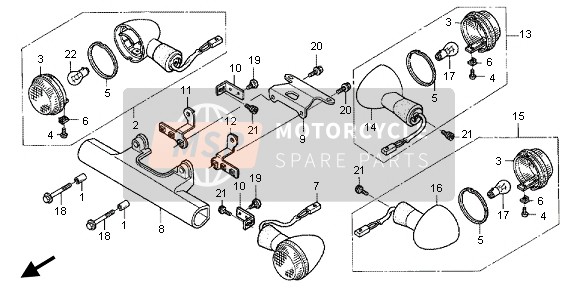 33492MEG000, Stay, R. Fr. Winker, Honda, 2