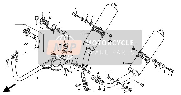 Honda VTR1000SP 2004 EXHAUST MUFFLER for a 2004 Honda VTR1000SP