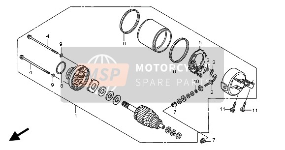 Honda XL125V 2004 Startmotor voor een 2004 Honda XL125V