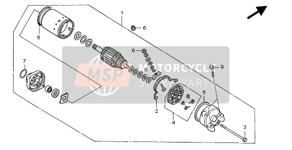 Honda XL650V 2004 Startend Motor voor een 2004 Honda XL650V