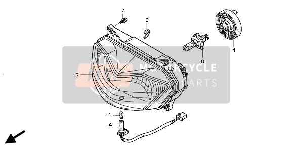 Honda XL650V 2004 Koplamp (EU) voor een 2004 Honda XL650V