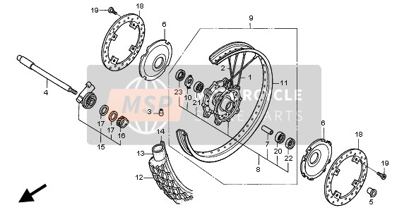 44311MCB770, Seitenhuelse, V. Rad, Honda, 1