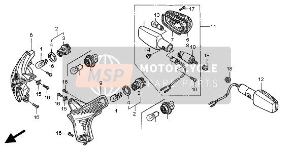 Honda XL650V 2004 BLINKER für ein 2004 Honda XL650V