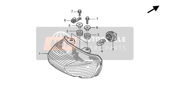 Honda XL650V 2004 TAILLIGHT for a 2004 Honda XL650V