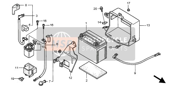 Honda XL650V 2004 BATTERY for a 2004 Honda XL650V