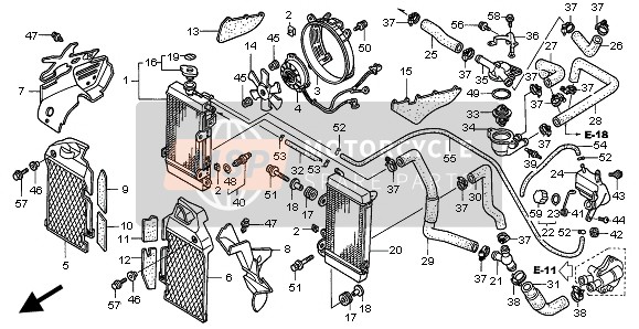 Honda XL650V 2004 RADIATOR for a 2004 Honda XL650V