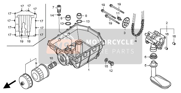 Honda XL1000V 2004 OIL PUMP for a 2004 Honda XL1000V