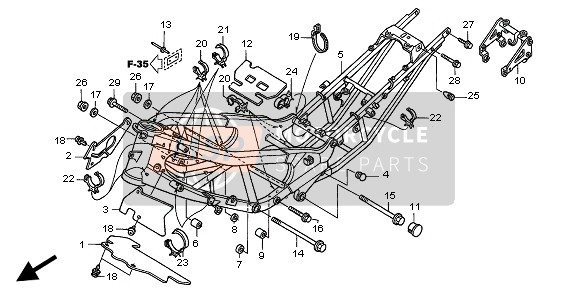 Honda XL1000V 2004 Corps du cadre pour un 2004 Honda XL1000V