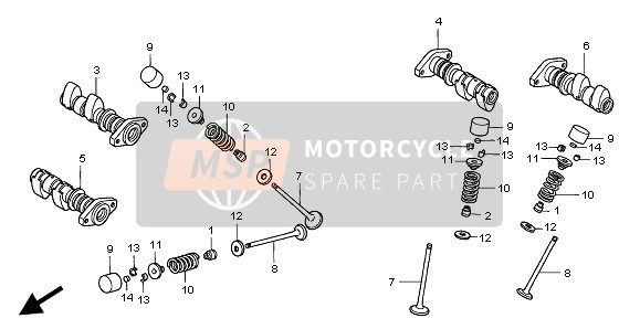 Honda XL1000VA 2004 Árbol De Levas & Válvula para un 2004 Honda XL1000VA