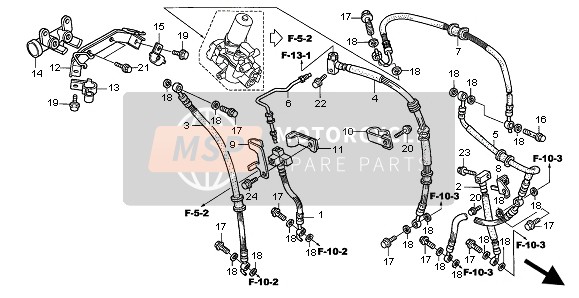 45130MBT610, Rohr, Hauptbremsgelenk, Honda, 1