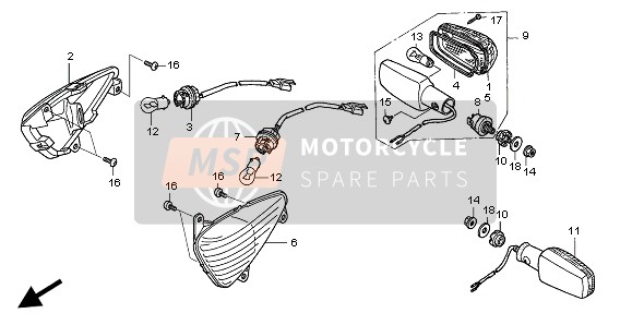 Honda XL1000VA 2004 Indicateur pour un 2004 Honda XL1000VA