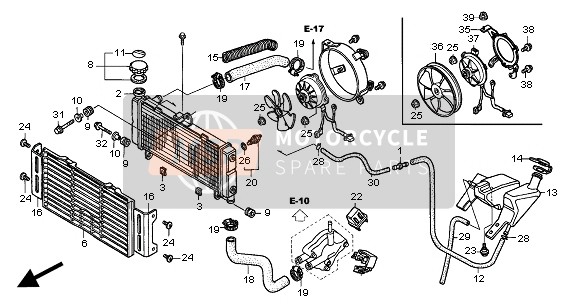 Honda CB600F 2005 Radiateur pour un 2005 Honda CB600F