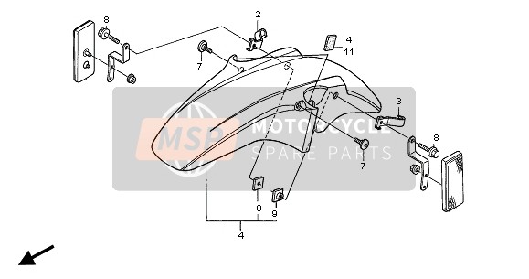 Honda CB900F 2005 FRONT FENDER for a 2005 Honda CB900F