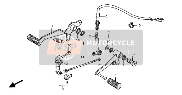 Honda CB900F 2005 Pedal para un 2005 Honda CB900F