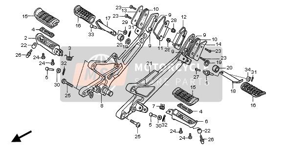 50650MCZD20, Soporte,  Estribo Der., Honda, 0