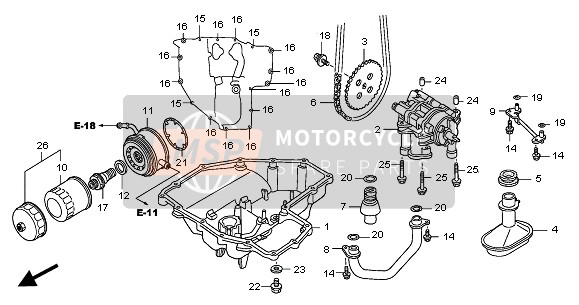 15410MFJD02, Cartridge, Oliefilter (Wa, Honda, 2