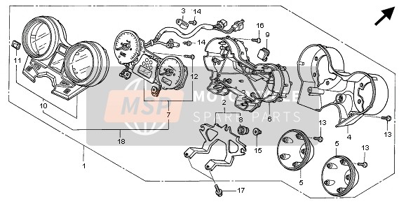 Honda CB1300 2005 METER (KMH)  for a 2005 Honda CB1300