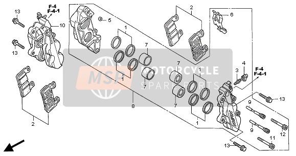 45250MEJ016, Caliper Sub Assy., R. Fr., Honda, 0