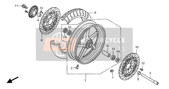 Honda CB1300 2005 Ruota anteriore per un 2005 Honda CB1300