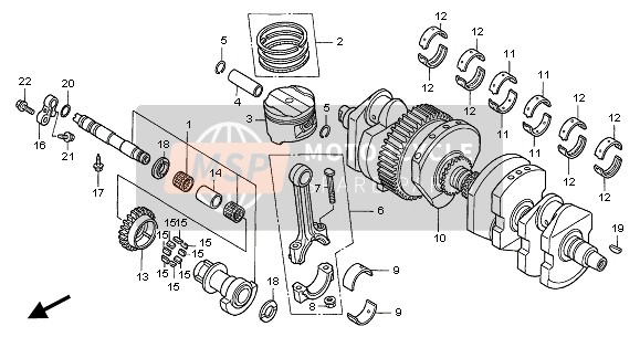 Honda CB1300A 2005 CRANKSHAFT & PISTON for a 2005 Honda CB1300A