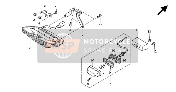 Honda CB1300A 2005 Fanale Posteriore per un 2005 Honda CB1300A