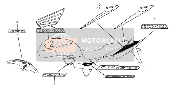 61110MEJJ00ZC, Mark, Fr. Fender *TYPE3 * (TYPE3 ), Honda, 2