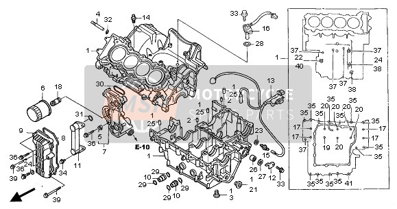 Honda CBF600N 2005 Carter per un 2005 Honda CBF600N