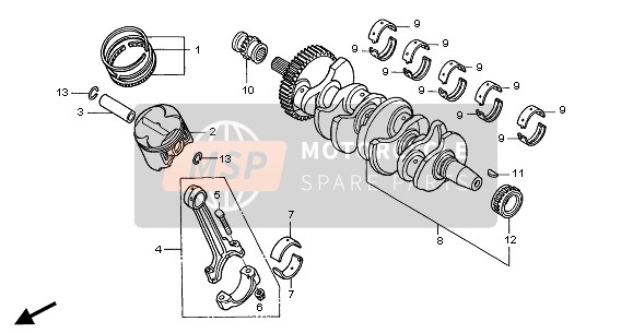 Honda CBF600NA 2005 CRANKSHAFT & PISTON for a 2005 Honda CBF600NA