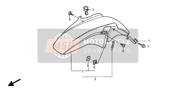 61000MERD20ZF, Fender Set, Fr. (Wl) *TYPE5 * (TYPE5 ), Honda, 0