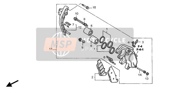 Honda CBF600NA 2005 Pinza freno anteriore (L.) per un 2005 Honda CBF600NA