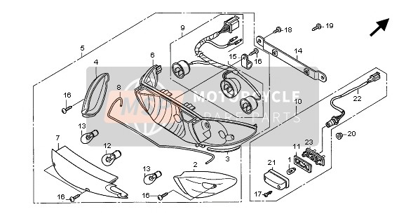 Honda CBF600NA 2005 REAR COMBINATION LIGHT  for a 2005 Honda CBF600NA